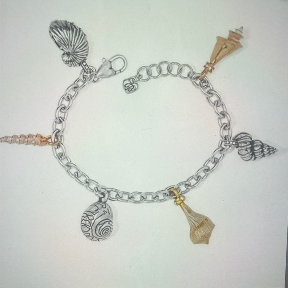 🏝️🆕🏝️ Brighton Shells Around The World Charm Bracelet NWT $148
